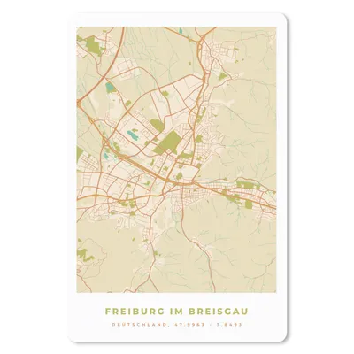 Produktbild von MuchoWow® Mauspad Mousepad Freiburg im Breisgau - Karte - Stadtplan - Vintage - Karte 40x60 cm - Mousepads - Maus Mat - Pad - Mausunterlage - Schreibtisch Accesoire