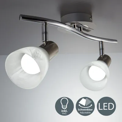 Obrázok produktu pre LED stropné svietidlo Obývacia izba otočné E14 kovové sklenené bodové svetlo 2 plamene