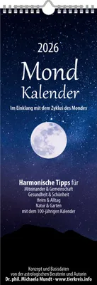 Produktbild von Mondkalender 2026- Streifen-Kalender 14,85x42 cm - Wandplane