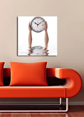 Obrázok produktu pre Opviq, 4545CS- CLA1657, Farebné, Nástenné hodiny, 45 x 45, 100% semišové plátno