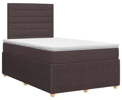 Obrázek produktu pro vidaXL Skříňová postel s matrací tmavě hnědá 120 x 200 cm látka