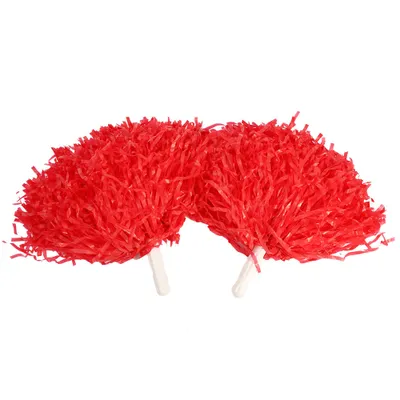 Productafbeelding van Cheerleader-pompons, rood, geschikt voor cheerleading, sportevenementen en kostuumfeestjes, set van 2