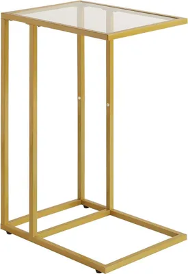 Produktbild von YMYNY Beistelltisch Glastisch Metallgestell - Goldfarben