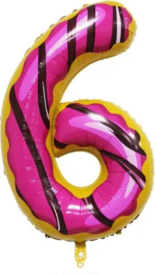 Zdjęcie produktu dla Balon foliowy nr 6, ok. 100 cm, pączek