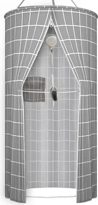 Produktbild von Runder Duschvorhang 90x200cm – Outdoor Camping Duschvorhang, Strand & Privatsphäre