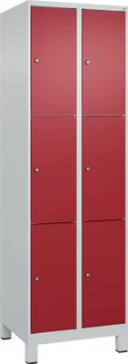 Produktbild von CP Schließfachschrank Classic Plus lichtgrau, rubinrot 080010-203 S10001, 6 Schließfächer 60,0 x 50,0 x 195,0 cm