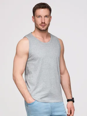 Image de Débardeur OMBRE coupe classique, style sportif OM-TSBT-0272 gris chiné, taille M
