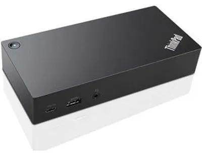 Produktbild von Lenovo 40A90090US, Kabelgebunden, USB 3.2 Gen 1 (3.1 Gen 1) Type-C, 3,5 mm, 10,100,1000 Mbit/s, Schwarz, 3840 x 2160 Pixel