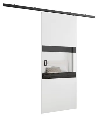 Produktbild von KIER FURNITURE Schiebetür Komplettset LUMBA Sliding Door, Raumteiler Schiebetür Weiß 86x205x1,6 cm