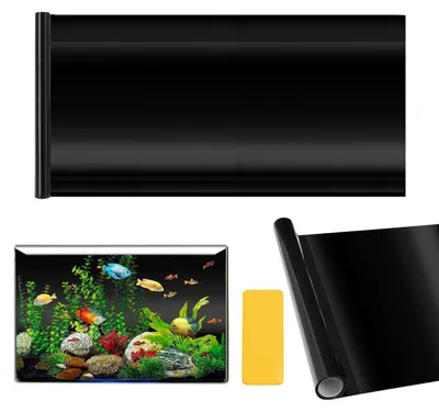 Produktbild von Statisch Haftender Aquariumhintergrund PVC Schwarz Einfache Anbringung