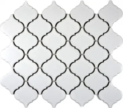 Produktbild von Retro Vintage Mosaik Fliese Keramik Florentiner weiß matt MOS13-11WM_f | 10 Mosaikmatten