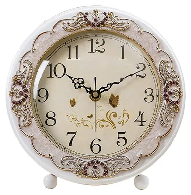 Vintage Tischuhr, Retro, nicht tickend, 21,5 cm, Weiß