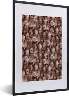 Produktbild von MuchoWow® MuchoWow® Gerahmtes Poster Blumen - Rosen - Ölfarbe 40x60 cm - Poster mit zchwarzem Bilderrahmen - Poster in Rahmen