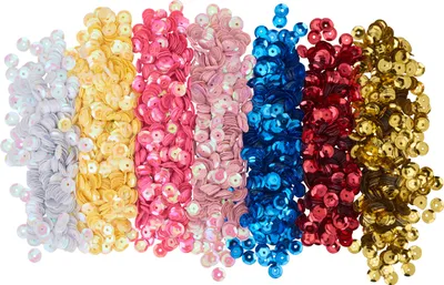 Produktbild von VBS Pailletten-Set, 7farbig, Ø6mm, 50g