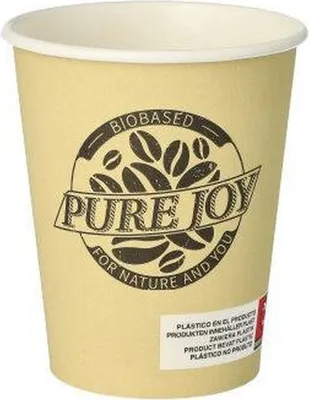 Productafbeelding van Beker, karton, 0,2 liter, diameter 8 cm, hoogte 9,2 cm, crèmekleur, "Pure Joy"