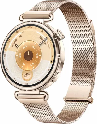 Produktbild von Huawei Watch GT6, 41mm, Goldenes Edelstahlgehäuse mit goldenem Milanaise-Armband