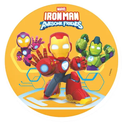 Produktbild von Dekora Ironman awasome Friends Essbarer Tortenaufleger 20cm