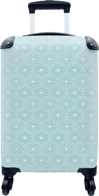 Produktbild von MuchoWow® MuchoWow® Koffer Handgepäck Trolley Rollkoffer Kleine Reisekoffer mit 4 Rollen - Schneeflocken - Winter - Design - Sterne - Cabin Size < 55x40x23 cm & 55x40x20 cm - Fotokoffer - Kabinenkoffe