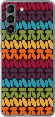 Produktbild von MuchoWow® Handyhülle Schutzhülle Hülle für Telefoonhoesje Samsung Galaxy S21 Häkelmuster - Retro - Regenbogen Silikon Softcase Handy Hülle - Softcase