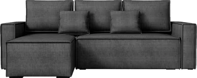 Produktbild von BroMARKT Ecksofa mit Schlaffunktion Dexter Schwarz Cord Links