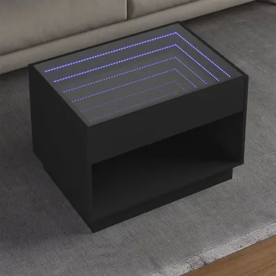 Image de Maison Exclusive - Table basse avec LED Infinity Noir 70x50x50 cm