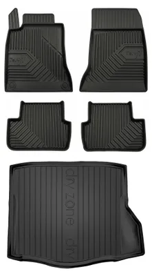 Zdjęcie produktu dla Dywaniki gumowe + mata bagażnika do Mercedes-Benz CLA C117 2013-2019 (sedan, standardowy bagażnik) – czarne, dopasowane – Wielganizator