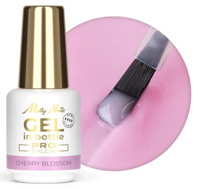 Produktbild von Gel in Bottle Molly Nails Pro Salon Cherry Blossom – Aufbaugel mit Pinsel, HEMA/Di-HEMA-frei, 15 g