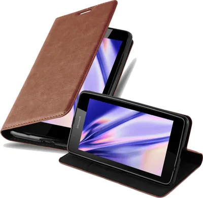 Produktbild von Cadorabo Hülle für Nokia Lumia 540 Schutz Hülle in Braun Handyhülle Etui Case Cover Magnetverschluss
