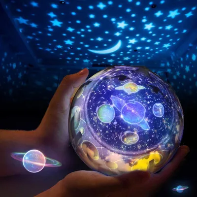 Produktbild von Nachtlichtprojektor für Kinder – 360° drehbare Planeten- und Universumsprojektionslampe mit 5 Filmen und 4 Modi für Schlafzimmer, Kinderzimmer, Babyzimmer, Geburtstagsgeschenk