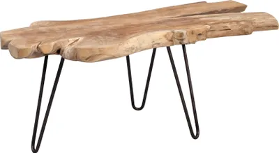 Produktbild von Couchtisch Beistelltisch SILAS 100x40 cm Teakholz massiv