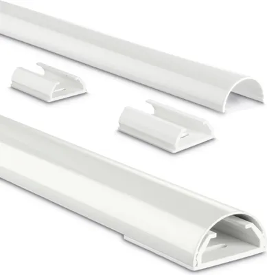 Produktbild von hama halbrund Alu Kabelkanal 110,0 cm weiß