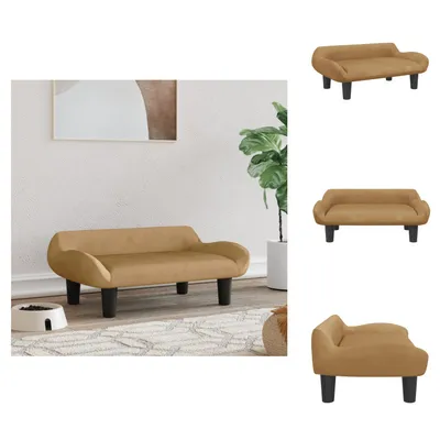 Obrázok produktu pre vidaXL Pelech pre psa hnedý 70x40x24 cm zamat - Pelechy pre psov
