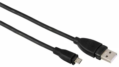 Produktbild von Hama Micro USB B/USB A, 1.8 m, 1,8 m, Micro-USB B, USB A, USB 2.0, Männlich/Männlich, Schwarz
