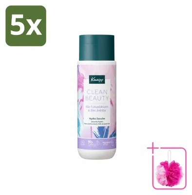 Imagen del producto de 5 unidades de gel de ducha Kneipp Clean Beauty, aroma de loto y jojoba, 200 ml cada uno. Paquete ahorro
