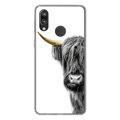 Produktbild von MuchoWow® Handyhülle Schutzhülle Hülle für Huawei P20 Lite (2020) Schottischer Highlander - Tiere - Schwarz und Gold Silikon Softcase Handy Hülle - Kartenhalter