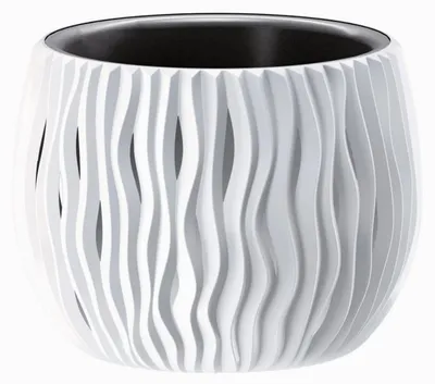 Image de Květináč SANDY BOWL s vkladem 18 cm - barva: bílá