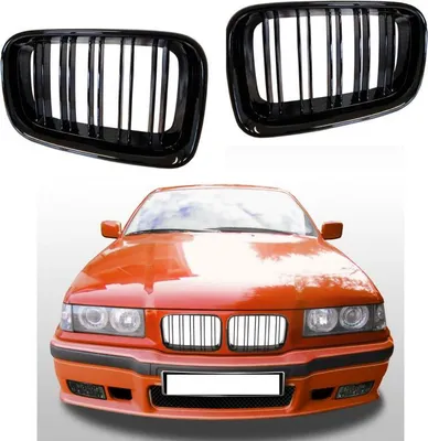 Produktbild von KDS Premium Sport Kühlergrill schwarz Doppelsteg passend für BMW E36 Bj. 90-96