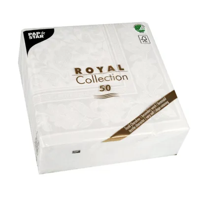 Image de Papstar RC Serv. Ornaments blanc 40 x 40cm 50 pièces 11682