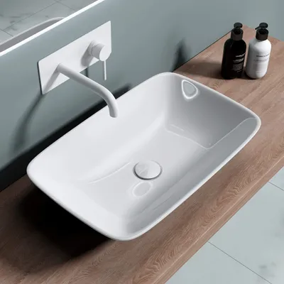 Image de doporro Lavabo vasque à poser blanc 59cm lave main Bruxelles159 58,5x37x12cm
