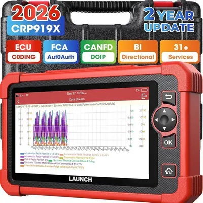 Image de Scanner OBD2 - LAUNCH - CRP919X - Diagnostic All System - Bi‑directionnel 35+ services - Batterie 6100mAh