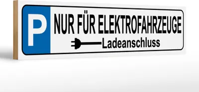 Produktbild von Holzschild Parkplatz nur Elektrofahrzeuge, 46 x 10 cm, Holzschilder Parking
