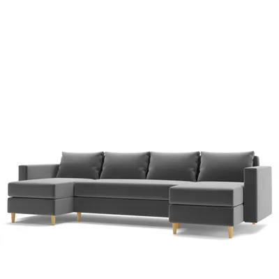 Image de AX LIVING Canapé en U avec fonction sommeil Wesly U 290 cm - Gris élégant