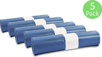 Produktbild von Müllsäcke, 125 St. extra starke blaue Müllbeutel, 120 l Fassungsvermögen, 700 x 1.100 mm, Typ 70 mit 42 my, besonders reißfest, ideal für Garten, Umzüge, Entrümpelungen & Haushalt, 5er Pack