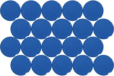 Produktbild von MAUL Magnet MAULpro rund 20 Stück 2 kg Kunststoff Ferrit bruchsicher erodiert lackiert Ø 3.35 x 1.4 cm blau