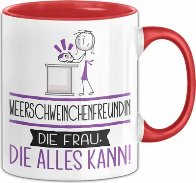 Produktbild von Meerschweinchenfreundin Geschenk Tasse Becher Die Frau Die Allen Kann Geschenkidee für eine Meerschweinchenfreundin Lustig (Rot)