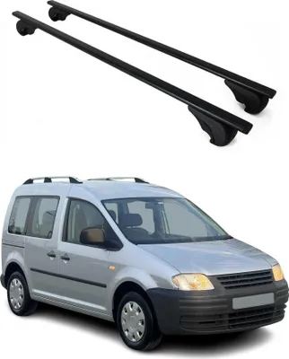Produktbild von Dachträger Grundtäger für VW Caddy 2004-2020 75kg Metall Schwarz 2 tlg