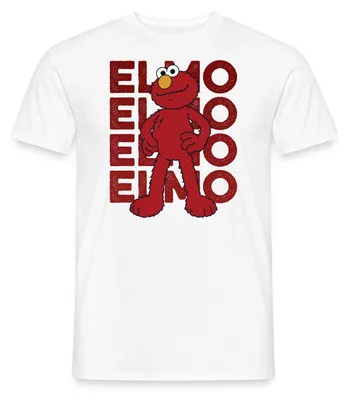 Produktbild von Spreadshirt Sesamstraße Elmo Pose Männer T-Shirt, 3XL, Weiß