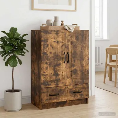 Imagen del producto de vidaXL Aparador de roble ahumado, 66 x 34,5 x 92 cm, material de madera