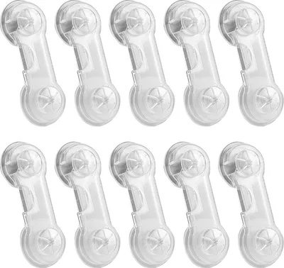 Produktbild von 10 Stück Baby-Sicherheitsschlösser, schlagfreie Kindersicherung für Schubladenschrank, Kühlschrank, transparent