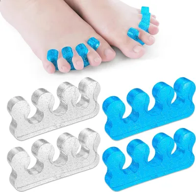 Produktbild von 4er-Pack Zehentrenner, Nagellack, Zehentrenner, Zehentrenner, Damen-Silikon, Fingertrenner, Zehentrenner aus Silikon für zu Hause, Verwendung im Salon, Fußglätter, Korrektoren, Überlappung
